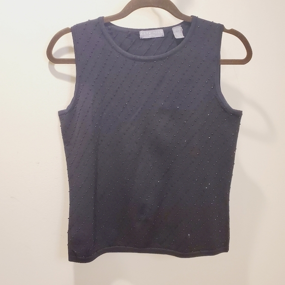 KATE HILL women's black silk blend Tank top size M - Picture 6 of 10